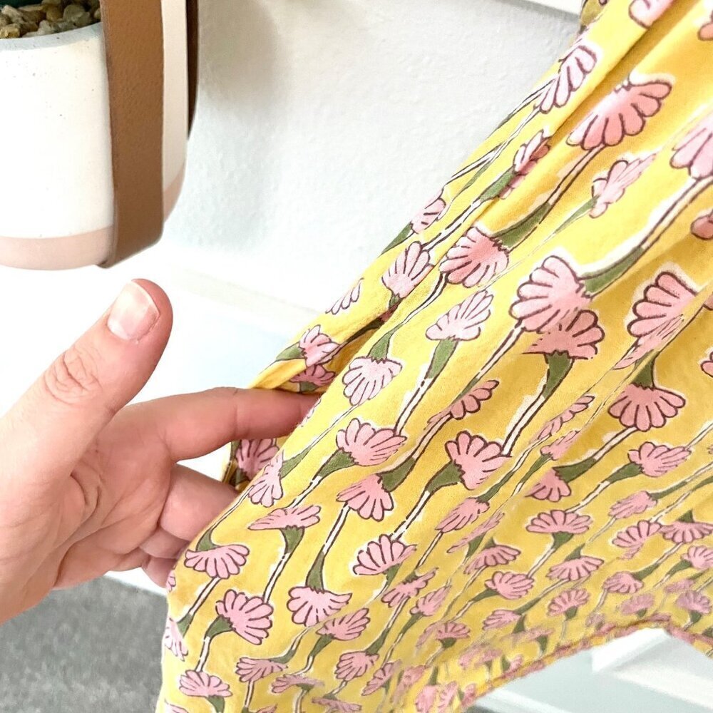 Ciao Lucia Ciana Bloom Floral Yellow Long Sleeve Dress Size XS - Picture 4 of 7